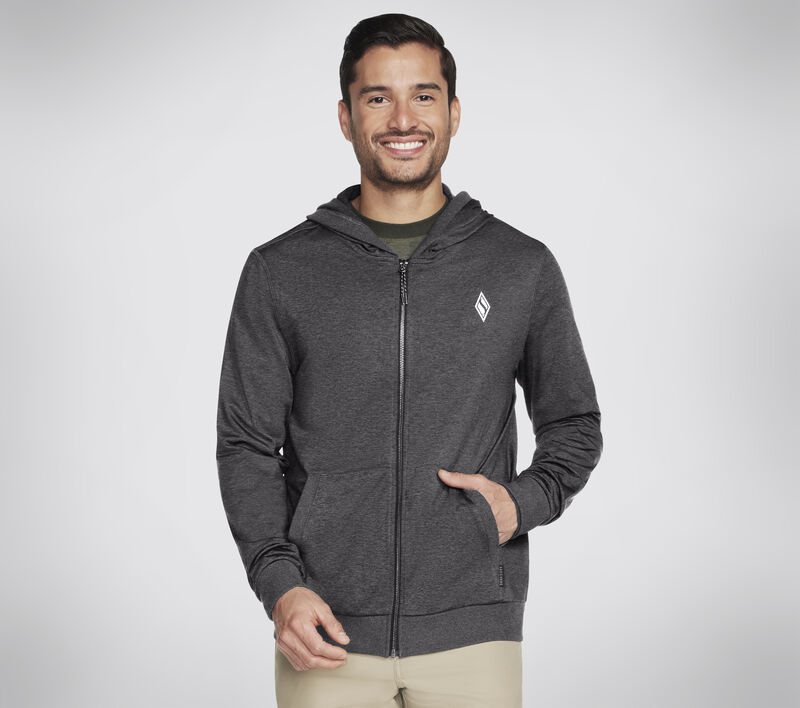 SKECH-KNITS ULTRA GO Full Zip Hoodie, GRAFITOWY, largeimage number 0