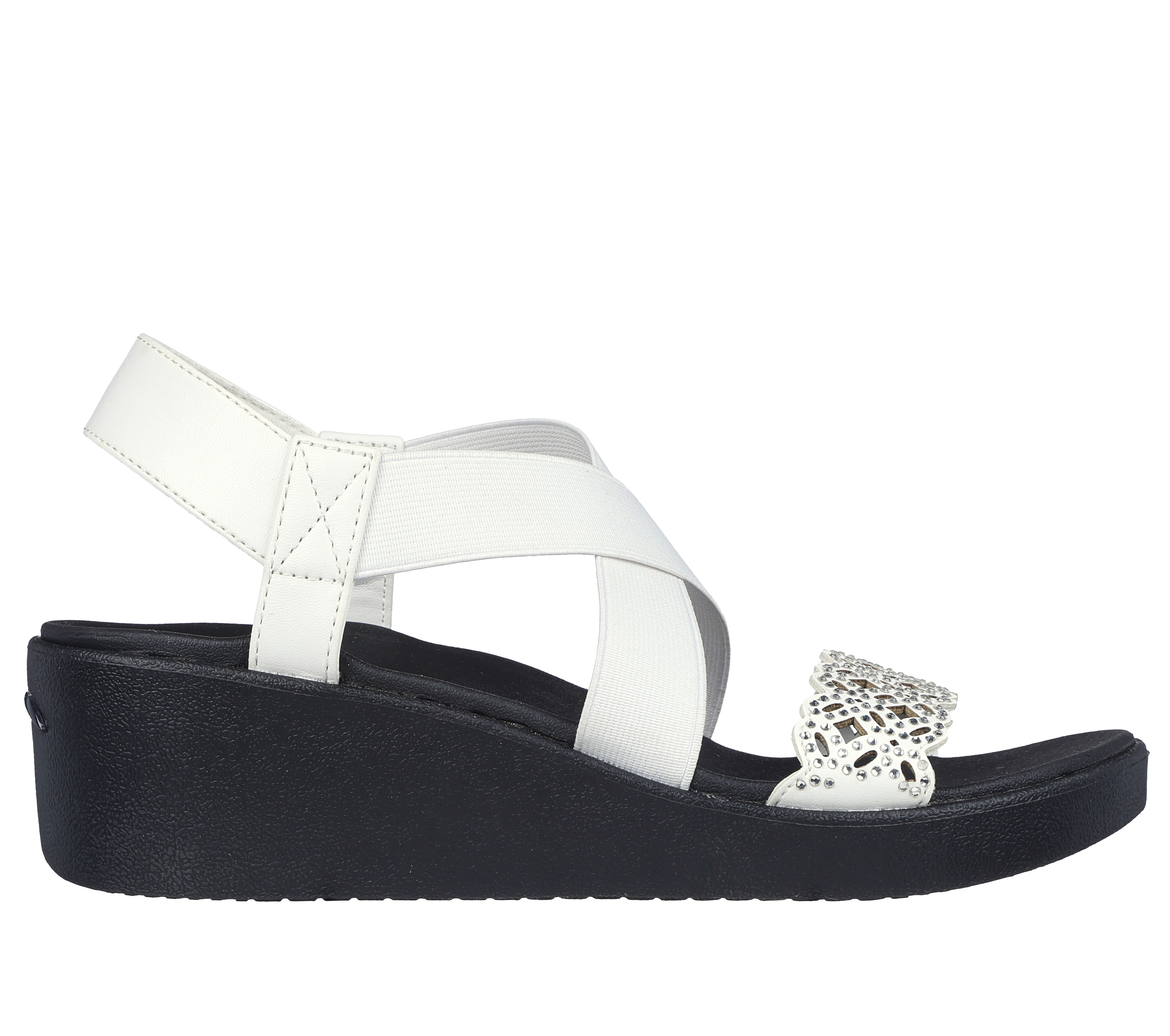 Skechers white platform discount sandals