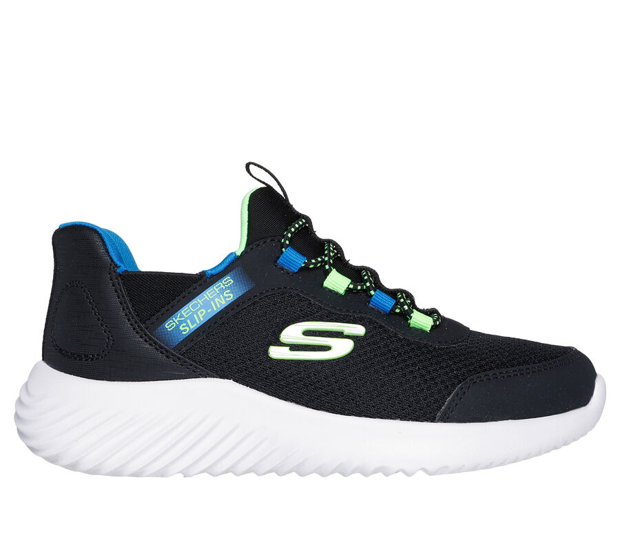 Skechers Slip-ins: Bounder - Brisk-Burst, CZARNY / NIEBIESKI / LIMONKOWY, largeimage number 0