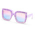 Square Rhinestone Sunglasses, FIOLETOWY, swatch