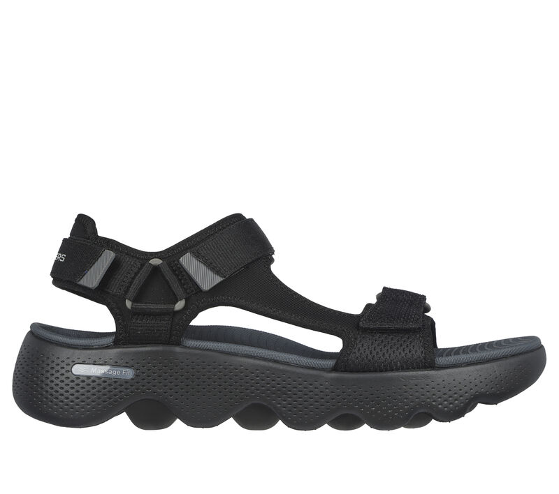 GO WALK Massage Fit Sandal, CZARNY / SZARY, largeimage number 0